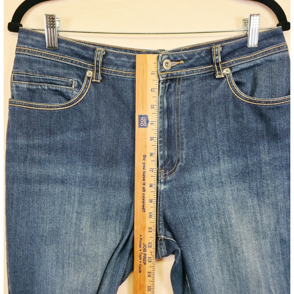 Chicos Platinum Jeans Womens 32x29 Blue Straight Dark Wash Stretch Denim Classic - Picture 4 of 14